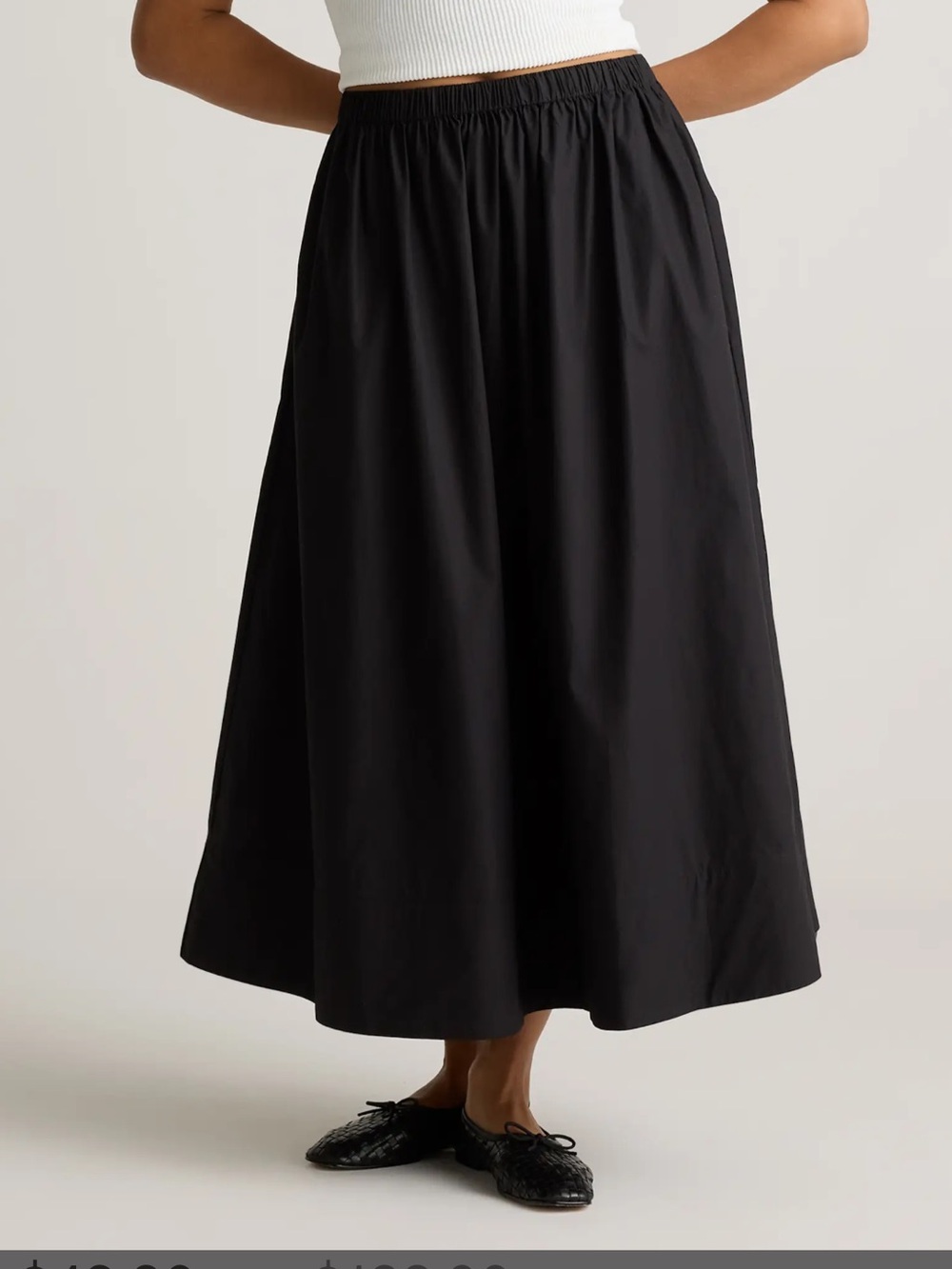 LOFT Black A-Line Maxi Skirt